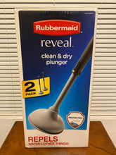 Load image into Gallery viewer, New Rubbermaid Reveal Clean &amp; Dry Plunger 2 Pack W/ NeverWet Coating