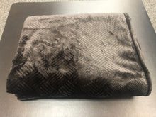 Load image into Gallery viewer, Monte &amp; Jardin Embossed Jacquard Pattern Luxury Velvet Throw Polyester Black