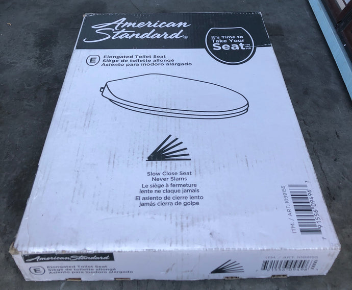 New Elongated Slow Quiet Close Bathroom Toilet Seat Quick Clean American Standard