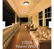 Load image into Gallery viewer, NEW  Hampton Bay 11 in. 1-Light Round Black LED Indoor Outdoor Flush Mount Porch Ceiling Light 830 Lumens 3 Color Temp Changes Wet Rated
