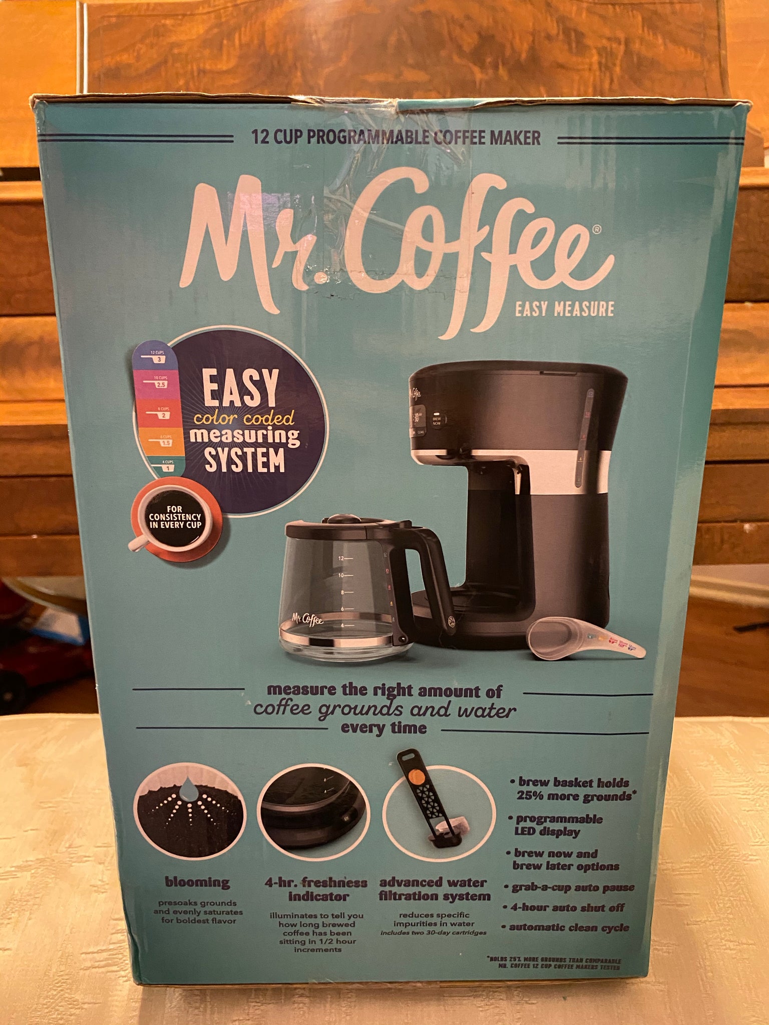 Mr. Coffee Easy Measure 12-Cup Programmable Coffee Maker, Black