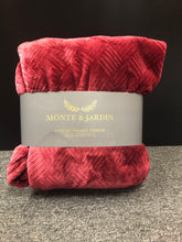 Load image into Gallery viewer, Monte and Jardin luxury velvet throw blanket red