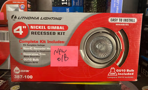 New Lithonia Lighting -  4"  Nickel Gimbal Recessed Light Kit