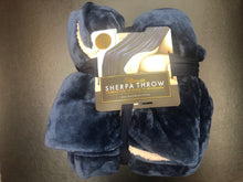Load image into Gallery viewer, Life Comfort Ultimate Sherpa Throw Luxurious Plush Navy Blue 60"x70"