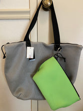 Load image into Gallery viewer, Ideology Perforated Zip Tote with Pocket Pouch Solid Grey Green