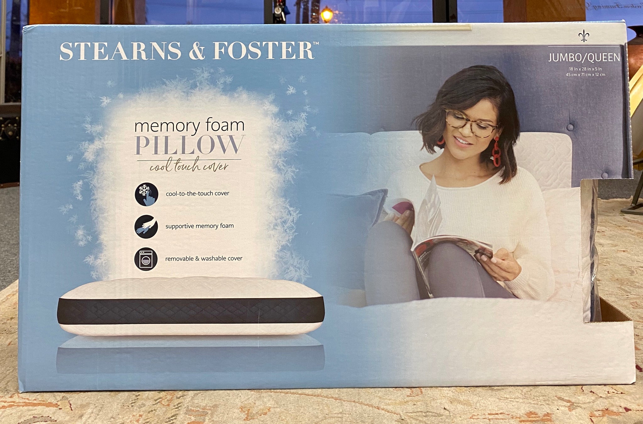 Stearns & foster memory foam pillow with cool touch outlet cover