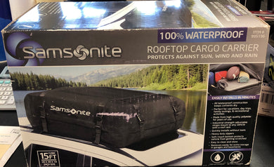 New Samsonite Car Rooftop Cargo Carrier 100% Waterproof 15 Cubic Ft Easily Installs