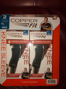 New 2 - Copper Fit Compression Copper Infused Knee Sleeve XL 19.5”-21”