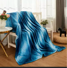 Load image into Gallery viewer, Mon Chateau Luxury Collection Ombre Texture Throw 60"x70" Blue