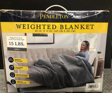 Load image into Gallery viewer, NEW Pendleton Weighted Blanket 48x72 Therapeutic 400TC Cotton Fabric 15 lb