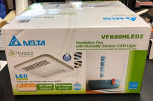 Load image into Gallery viewer, New Delta Breez Ventilation Fan With Humidity Sensor/LED Light White