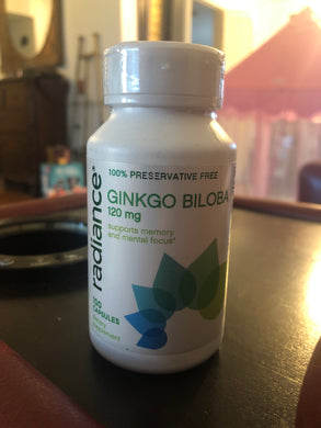 Radiance Ginkgo Biloba two 120 mg. Supports Memory & Mental Focus. 100 Capsules