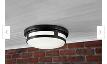Load image into Gallery viewer, NEW  Hampton Bay 11 in. 1-Light Round Black LED Indoor Outdoor Flush Mount Porch Ceiling Light 830 Lumens 3 Color Temp Changes Wet Rated