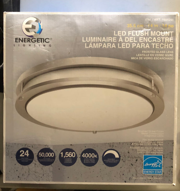 Brand new Energetic 14-inch Double Ring LED Flush Mount Ceiling Light, 24w Dimmable