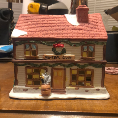 1991 Dickensville Collectables Noma Porcelain Lighted General Store