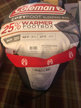 Load image into Gallery viewer, Coleman Cozyfoot Sleeping Bag Grey Chevron Pattern 25% Warmer Footbox