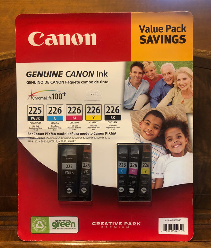 Canon ink 225 PGBK,226 C, 226 M, ARE OPNED except for 226 BK AND 226 Y THEY ARE NEW