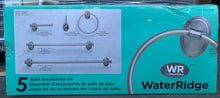 Load image into Gallery viewer, WaterRidge 5 Piece Brushed Nickel Bath Accessories Kit