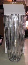 Load image into Gallery viewer, New open box Mikasa, 12” Crystal Flower Vase Etched Vertical Line Pattern