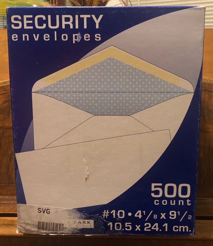 New Quality Park #10 Security Envelopes 500 Count Gummed Flaps For A Secure Seal
