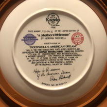 Load image into Gallery viewer, EDWIN M KNOWLES NORMAN ROCKWELL PLATE A MOTHER&#39;S WELCOME