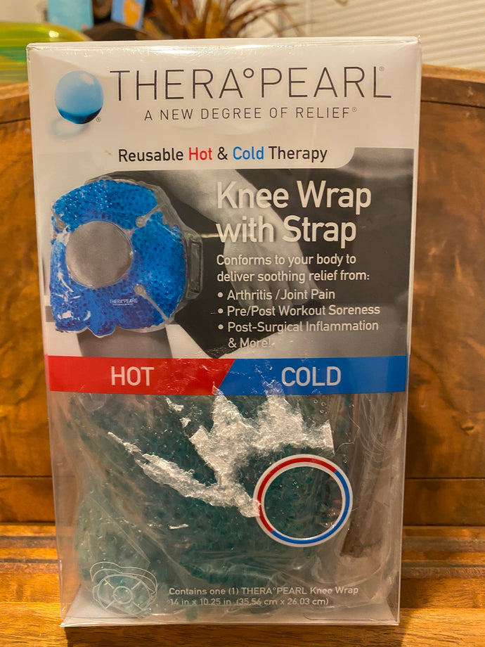 open box TheraPearl Reusable Hot & Cold Therapy Knee Wrap With Strap