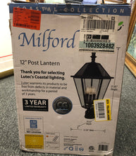 Load image into Gallery viewer, Brand new LUTEC Post Lighting Solar Powered Outdoor Clear Glass Cast Aluminum Black 3-Bulb