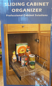 NEW O/B Professional Cabinet Solutions 14" Chrome Sliding Kitchen Cabinet Organizer
