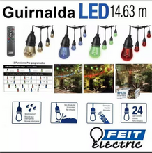 Load image into Gallery viewer, Pre Owned Feit 48ft 24 LED RGB Outdoor Weatherproof Color Changing String Light Set NO Remote