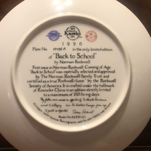 Load image into Gallery viewer, Norman Rockwell Collector Edition Plates Back to School