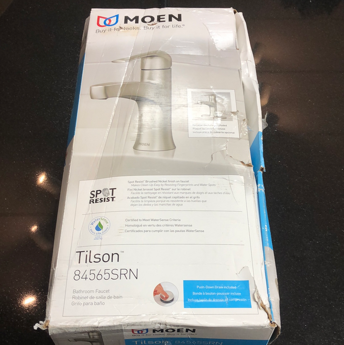 Moen Tilson Bathroom Faucet Spout Brushed Nickel Finish Spot Resistant new open box