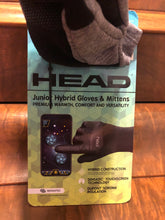 Load image into Gallery viewer, New HEAD Junior Hybrid Touchscreen Gloves LT Gray Heather Pink Large Ages 10-14 grey striped