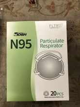 Load image into Gallery viewer, New open box  FLTR NIOSH Certified N95 Respirator Face Mask 20 Pack