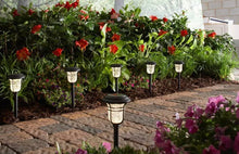 Load image into Gallery viewer, New o b Solar Powered Black LED Outdoor Integrated 3000K Warm White Landscape Path Light