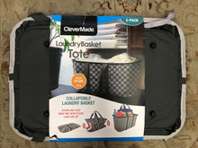 Load image into Gallery viewer, 2 PackCleverMade Collapsible Fabric Laundry Basket - Foldable Pop Up Grey