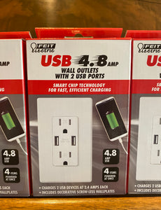 Brand New 4-Pack Feit Electric Wall Outlets with 2 USB Ports