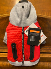 Load image into Gallery viewer, Hotel Doggy adventure wear glacier parka Fiery Red/Grey mix, Size Small