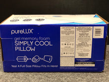 Load image into Gallery viewer, PureLUX® Simply Cool Gel Memory Foam Pillow Queen 18 &quot; x 30 &quot; Enhanced Air Flow