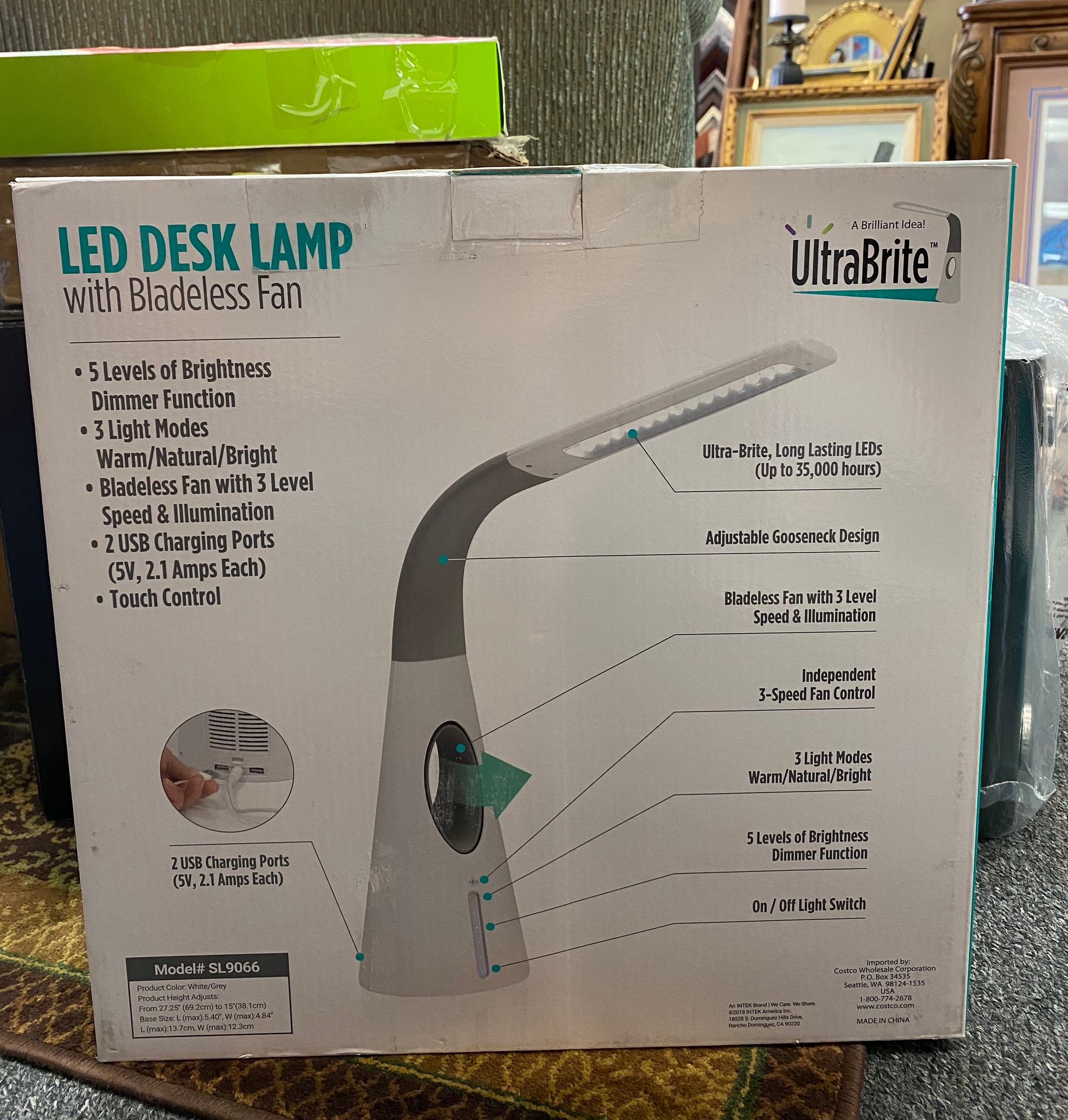 Ultrabrite led desk lamp with 2 cheap usb ports costco