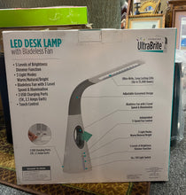 Load image into Gallery viewer, BRAND NEW UltraBrite - LED Desk Lamp with Bladeless Fan, White