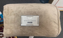 Load image into Gallery viewer, New Luxury Monte &amp; Jardin Velvet Soft Queen Blanket 92x98 Plush Beige