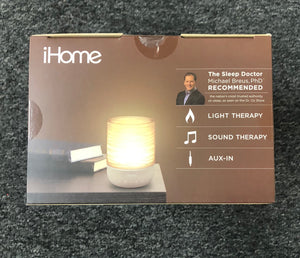 iHome Zenergy Candle Meditative Light and Sound Therapy Candle Gray Translucent