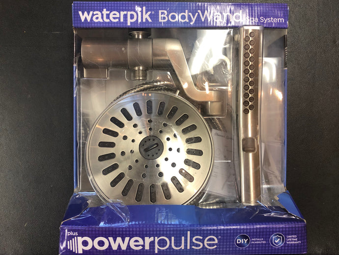 New open box  Waterpik Body Wand Spa Shower Head System with Anywhere Bracket Chrome