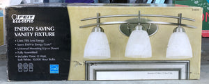 New Feit Electric LED 3-Light Vanity fixture, 1350 Lumens, Dimmable, Brushed Nickel Finish