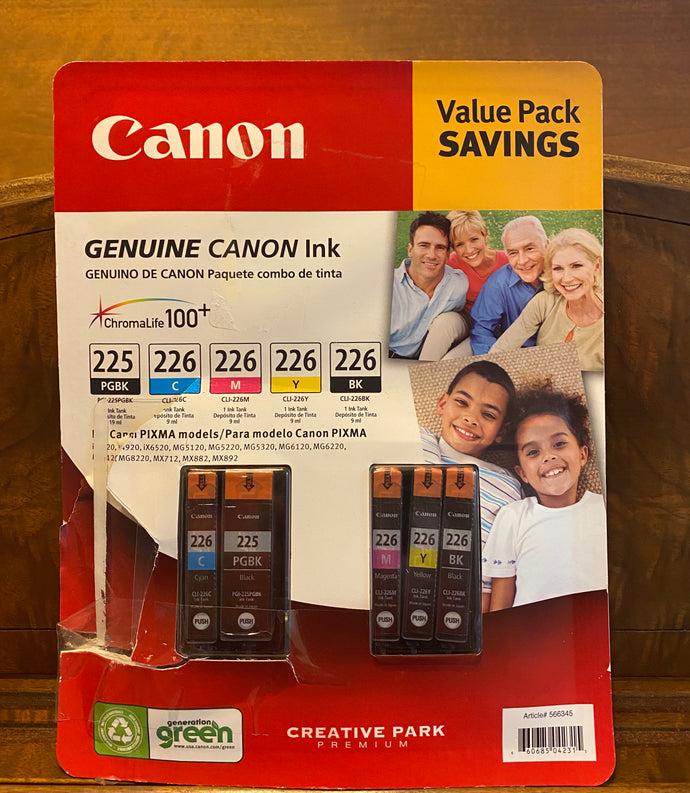 New open box Canon 225PGBK, 226 C, 226 M, 226 Y and 226 BK Creative Pack Premium