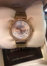 Load image into Gallery viewer, Pre-owned Anne Klein 12/2258SVRG Women's 28mm Rose Gold Tone Crystal Accent Swiss