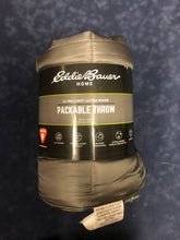 Load image into Gallery viewer, NEW Eddie Bauer Home Packable Blanket Throw 60"x70" Gray Primaloft Alternat Down
