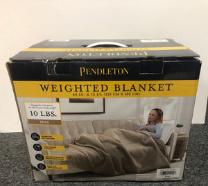 Pendleton Weighted Blanket 10 Lbs Beige 48X72 Standard Throw Blanket NEW