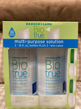 Load image into Gallery viewer, Bausch + Lomb Bio true 2-16 Oz. Bottles Multi-Purpose Solution + 2 Lens Cases
