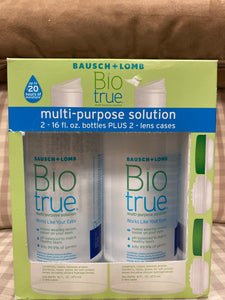 Bausch + Lomb Bio true 2-16 Oz. Bottles Multi-Purpose Solution + 2 Lens Cases